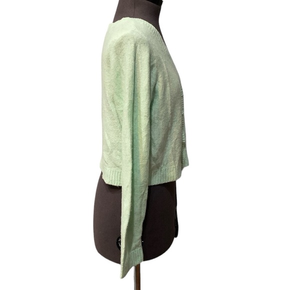 American Eagle Outfitter Mint Green Cardigan Sz S China Long Sleeve Knit Fabric - Picture 4 of 11